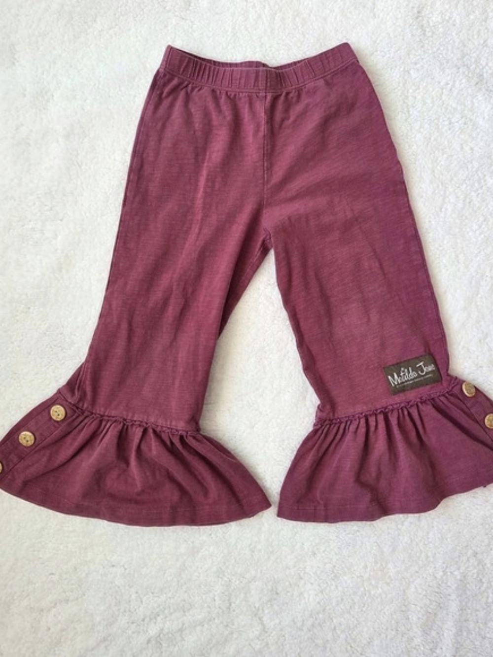 Matilda Jane Girls Size 4 Plum/burgundy Ruffle Pants